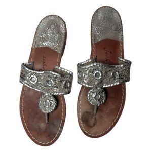 Jack Rogers Silver Embellished Women's Sandals. Size 9.